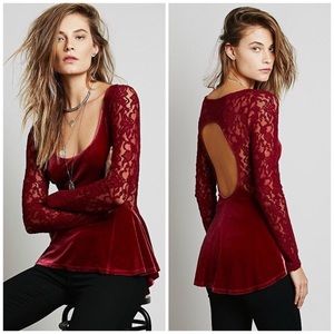 Free People -Lolita Velvet Lace long sleeve